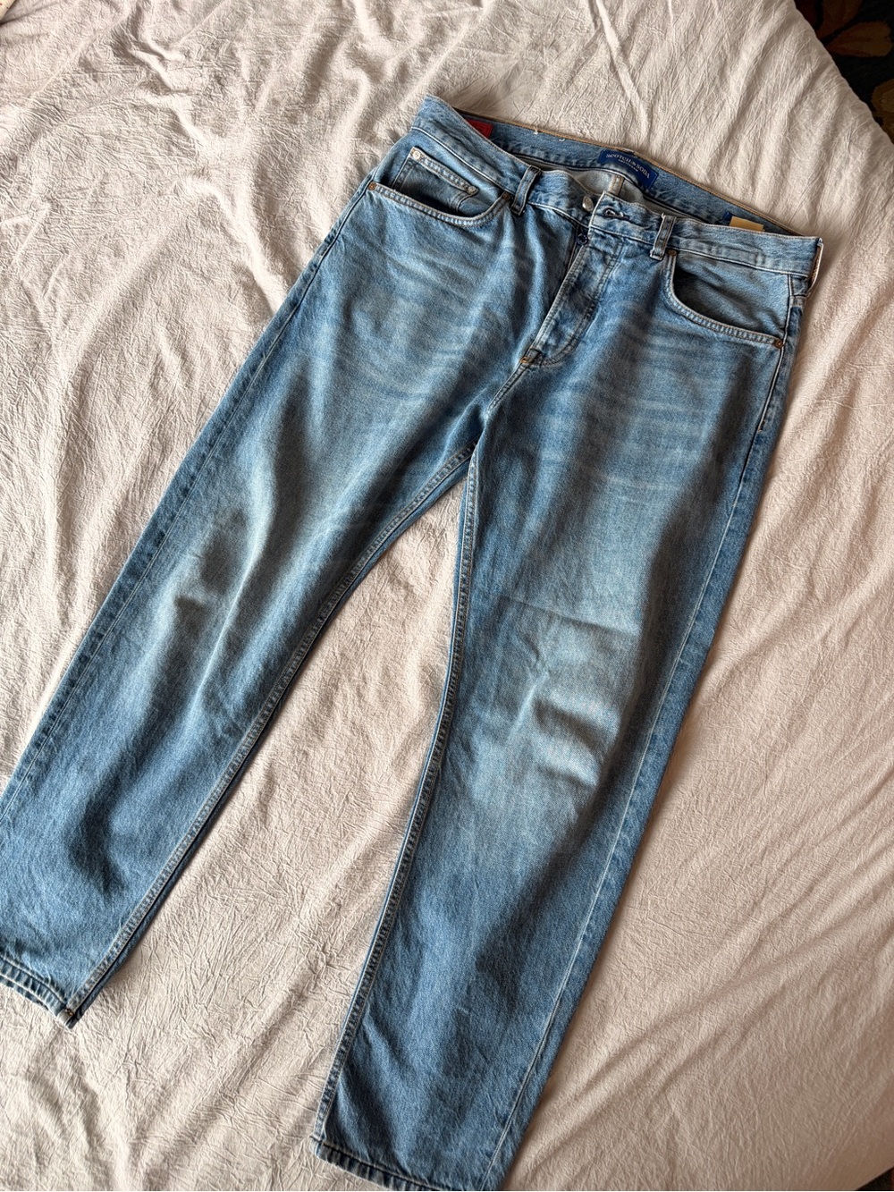 Scotch & Soda “Loose Tapered Fit” Relaxed Fit Men's Jeans in Light Blue